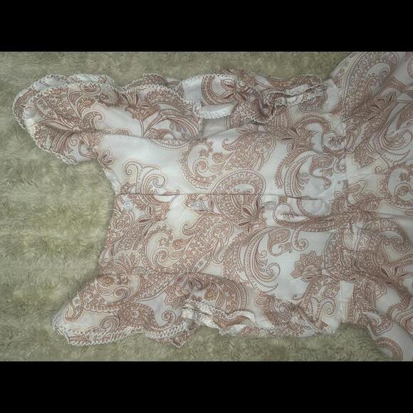 Janie & Jack red/pink/white paisley flutter sleeve cotton summer dress Size 3 - Picture 7 of 9